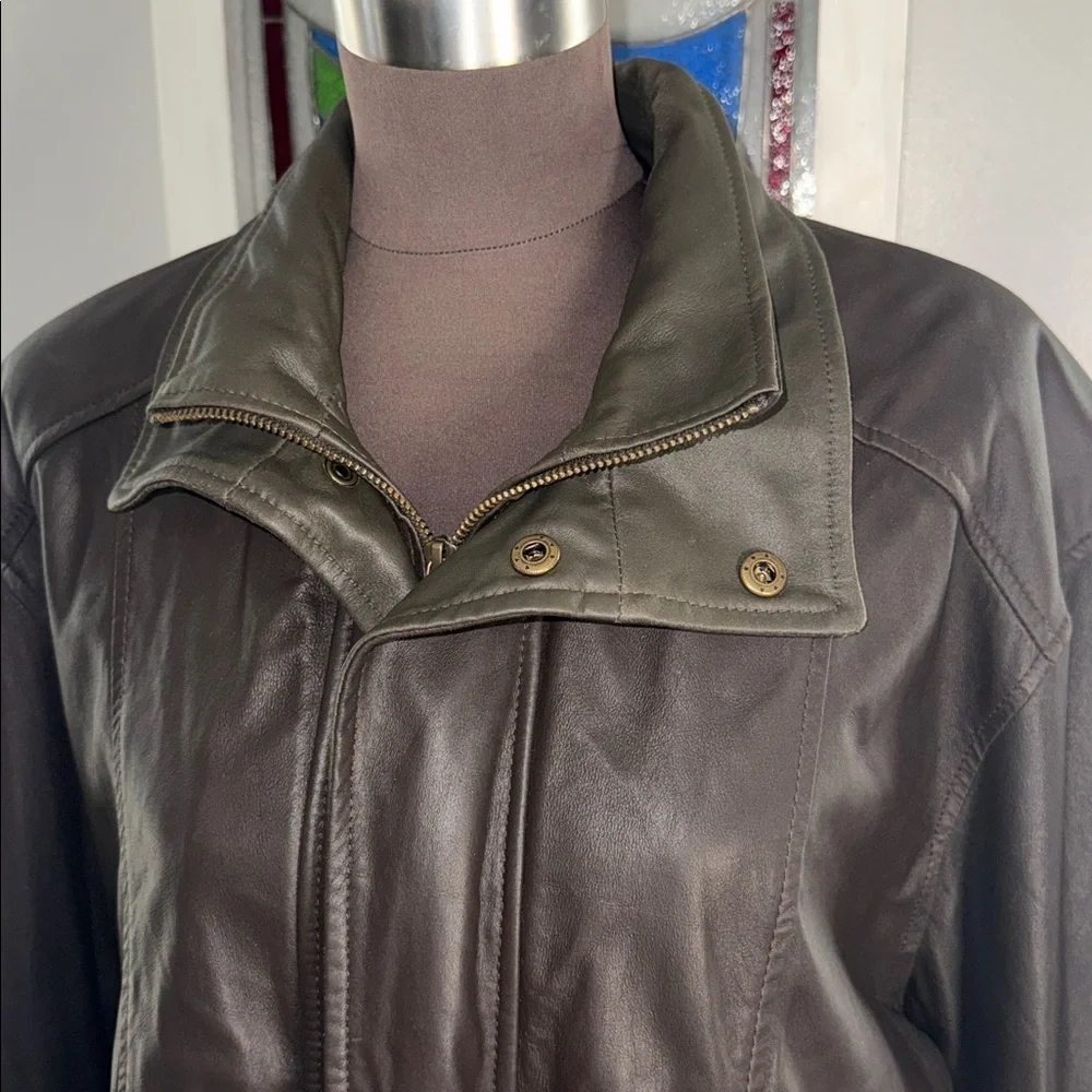 Scully 2 Toned Leather Bomber Jacket SZ Large